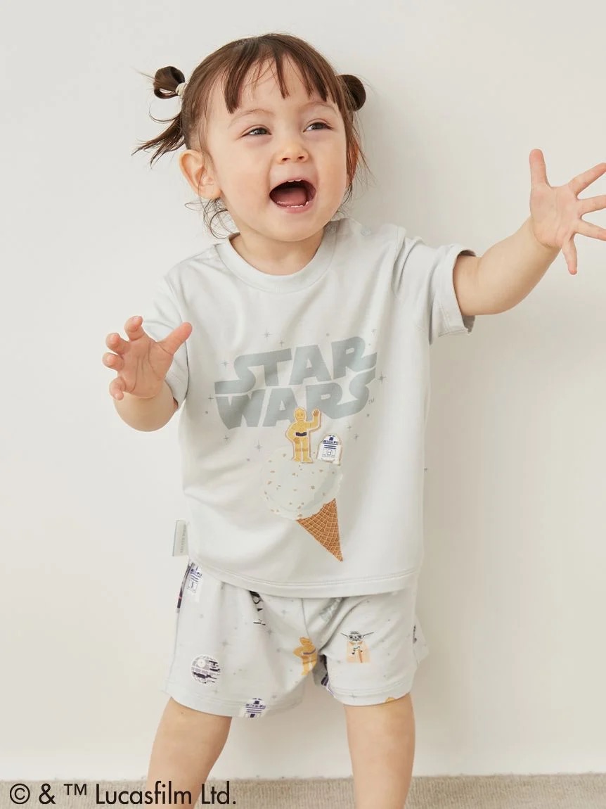 gelato pique × STAR WARS 2026 BABYワンポイントTシャツ ライトブルー