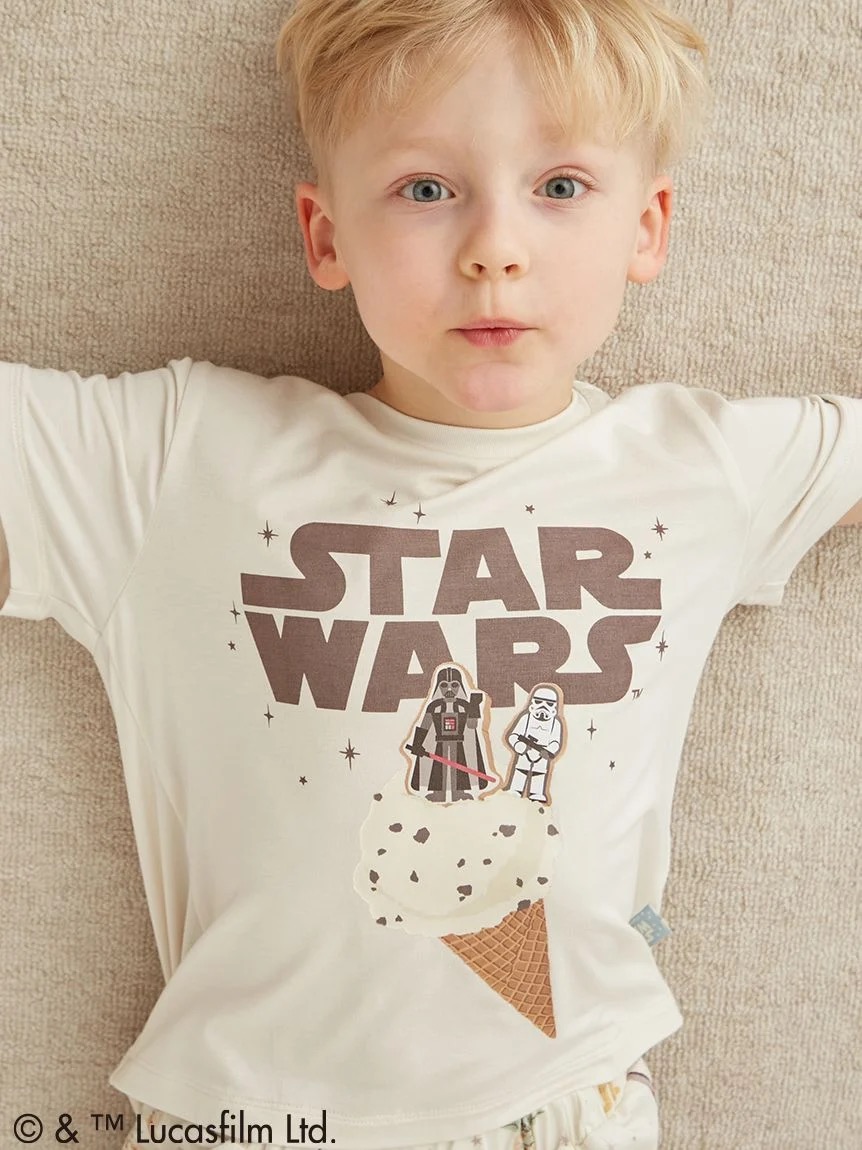 gelato pique × STAR WARS 2026 KIDSワンポイントTシャツ&ショーツセット ホワイト