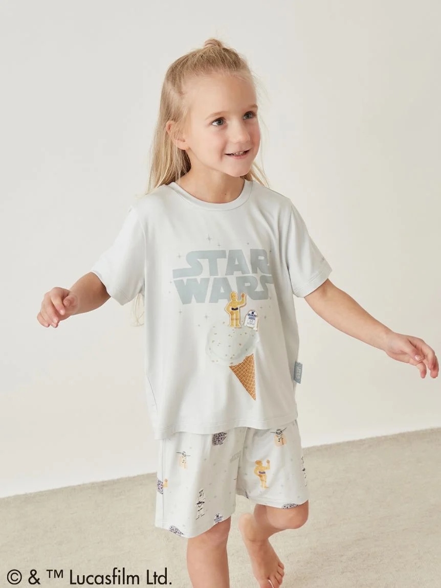 gelato pique × STAR WARS 2026 KIDSワンポイントTシャツ&ショーツセット ライトブルー