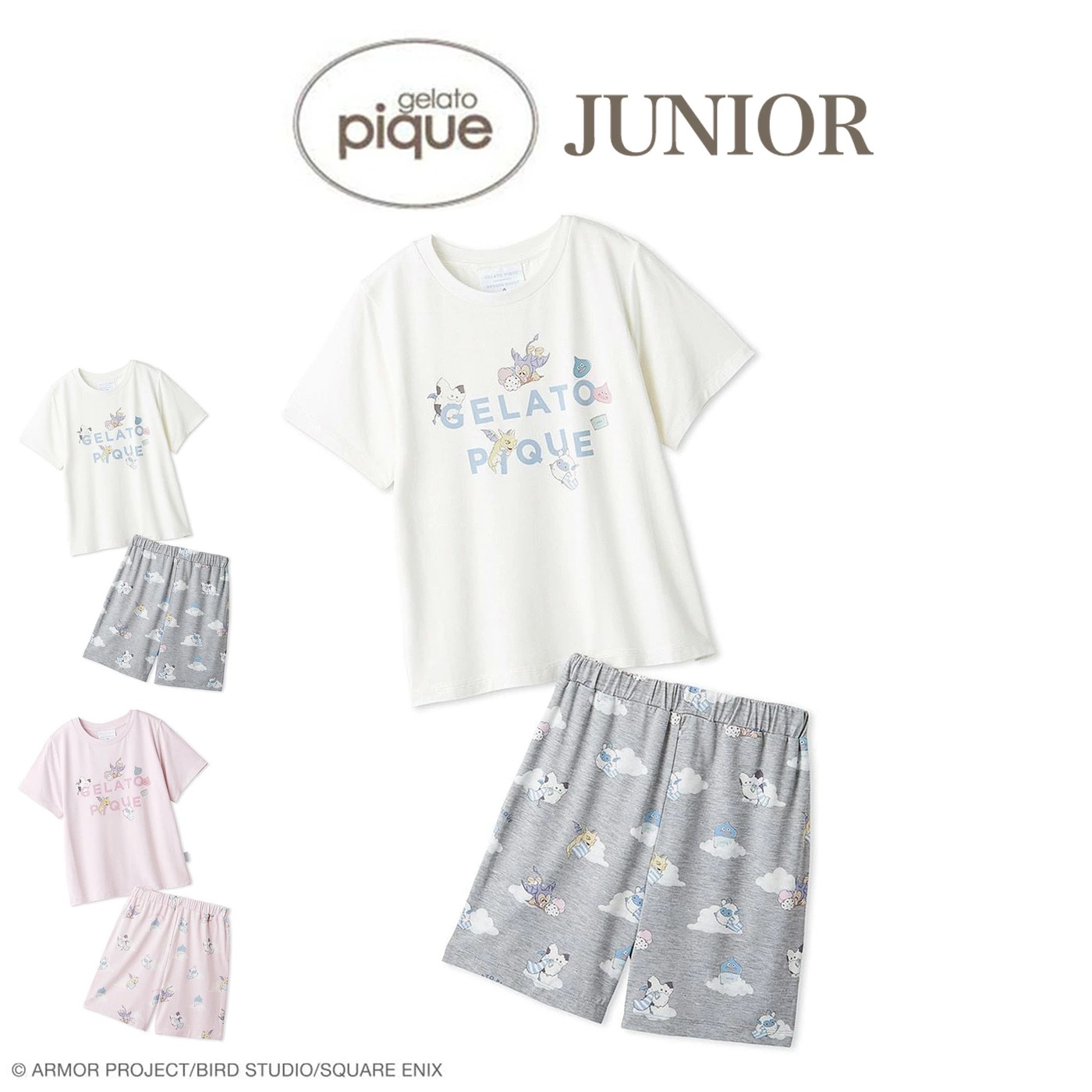 ジェラートピケ ジュニア ドラゴンクエスト ワンポイントTシャツ&総柄ショートパンツセット