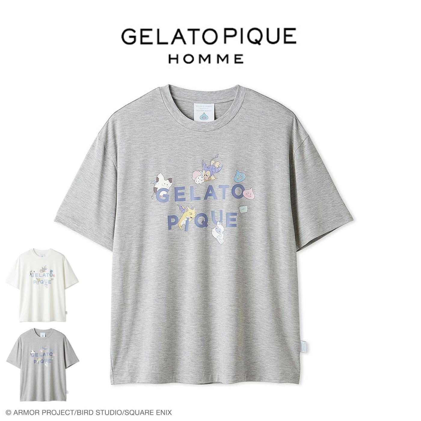 ジェラートピケ オム ドラゴンクエスト ワンポイントTシャツ グレー