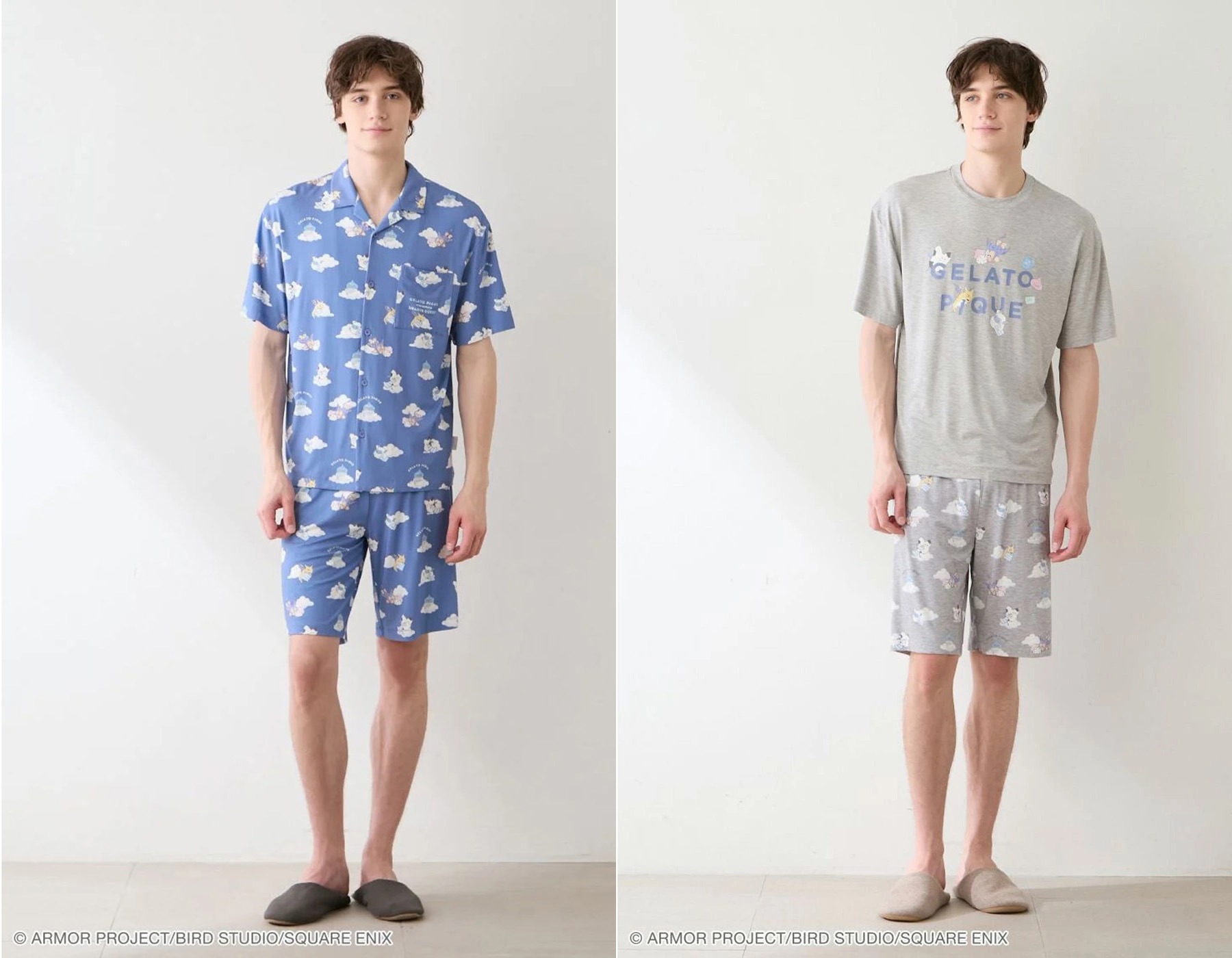ジェラートピケ オム ドラゴンクエスト 総柄シャツとワンポイントT 2型の着用比較