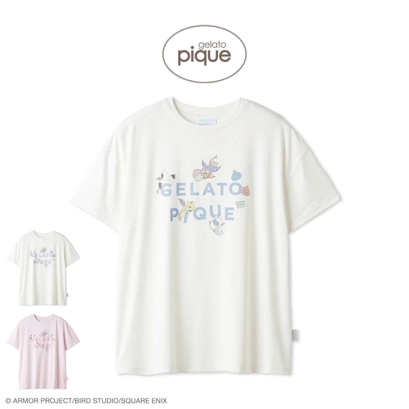 ジェラートピケ ドラゴンクエスト レディース ワンポイントTシャツ オフホワイト