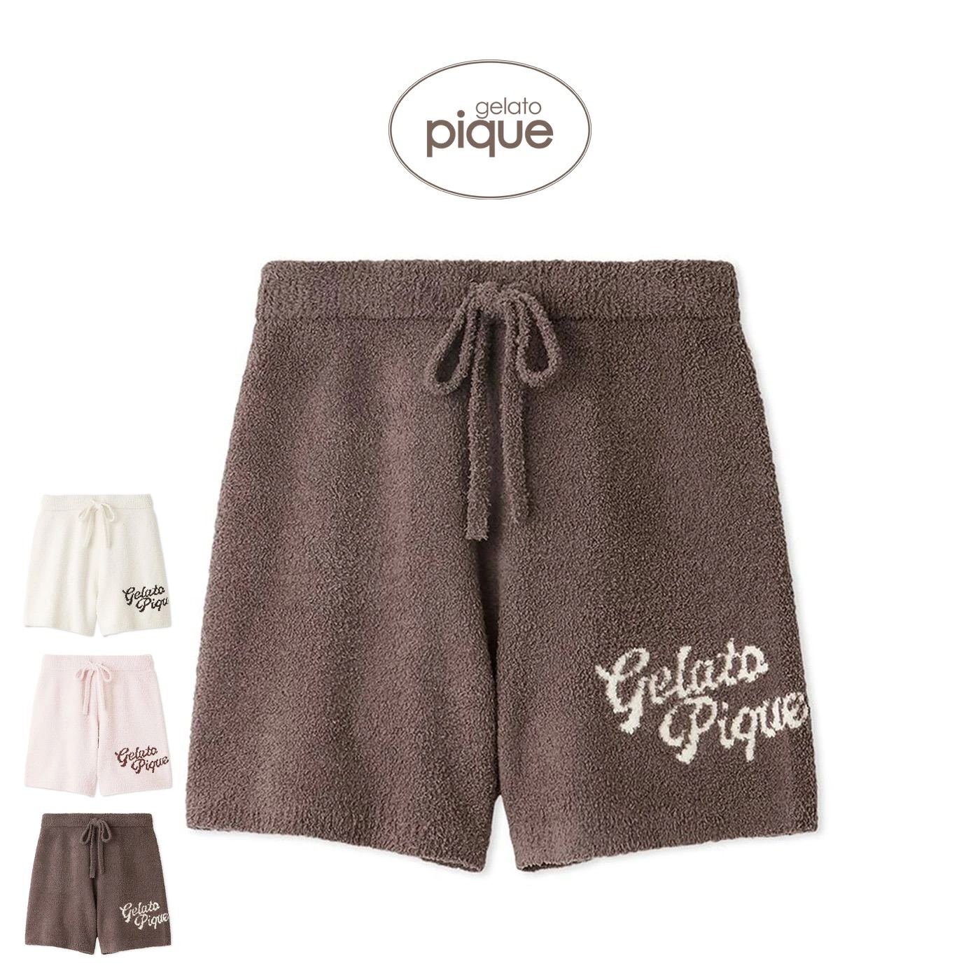 gelato pique ベビモコショートパンツ ブラウンとアイボリー・ピンクのカラー展開