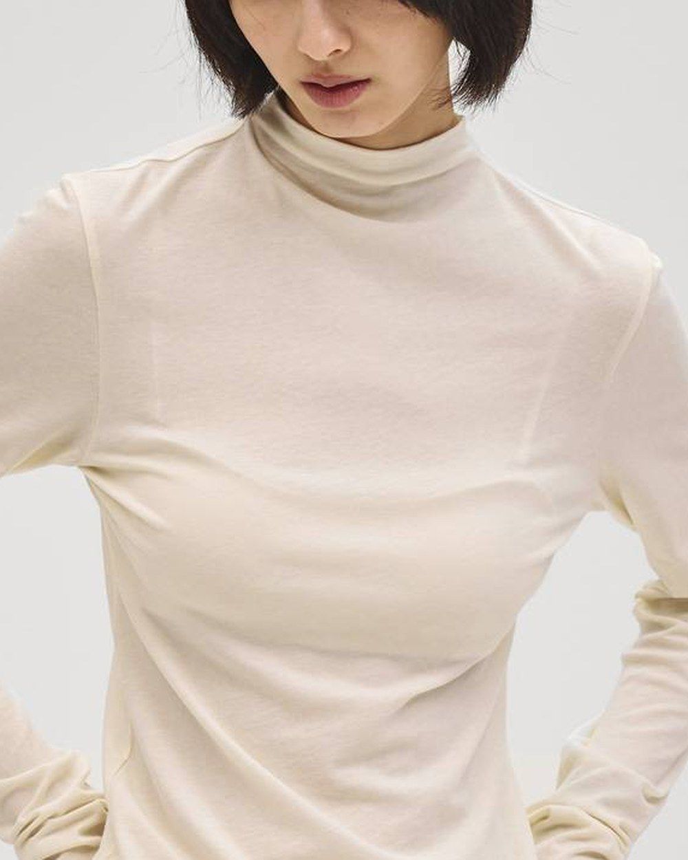 TODAYFUL Highneck Smooth Long T-shirts 着用