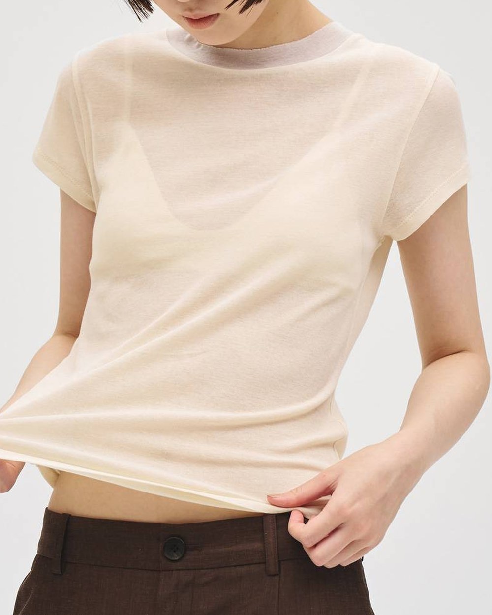 TODAYFUL Sheer Fraice T-shirts 着用